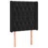 Cabeceira de cama c/ abas veludo 83x16x118/128 cm preto 2