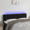 Cabeceira de cama c/ luzes LED veludo 160x7x78/88 cm preto 1
