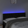 Cabeceira de cama c/ luzes LED veludo 160x7x78/88 cm preto 3