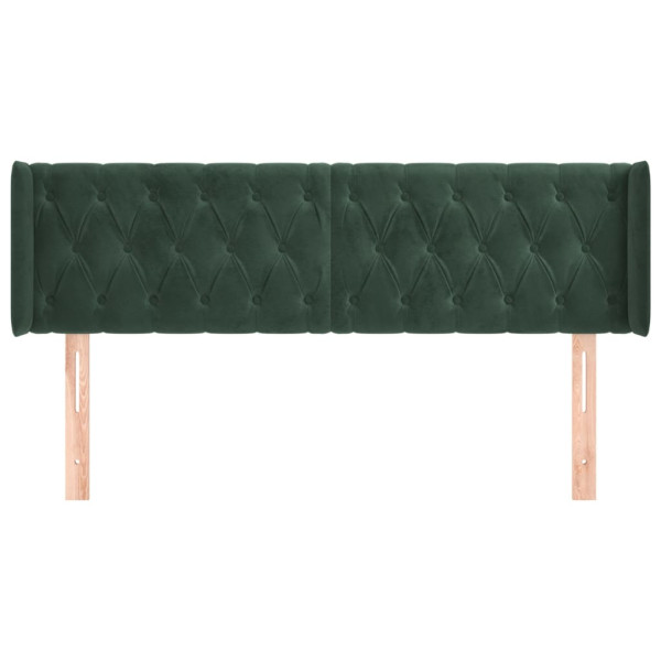 Cabecero de terciopelo verde oscuro 163x16x78/88 cm M 3