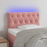 Cabecero con LED de terciopelo rosa 80x7x78/88 cm 1