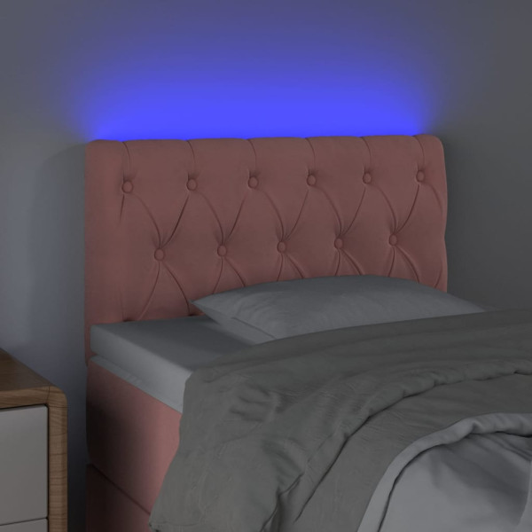 Cabecero con LED de terciopelo rosa 80x7x78/88 cm M 3