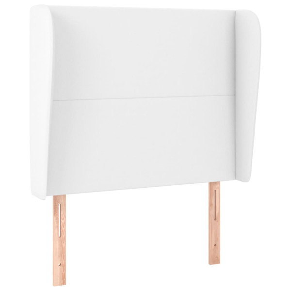 Cabecero con orejas de cuero sintético blanco 83x23x118/128 cm M 2
