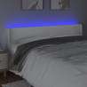 Cabecero con LED cuero sintético blanco 163x16x78/88 cm 4