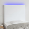 Cabecero con luces LED cuero sintético blanco 80x5x118/128 cm 1