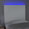 Cabecero con luces LED cuero sintético blanco 80x5x118/128 cm 3