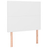 Cabeceira cama c/ LED couro artificial 80x5x118/128 cm branco 4