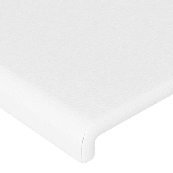 Cabecero con luces LED cuero sintético blanco 80x5x118/128 cm M 5
