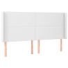 Cabecero con LED cuero sintético blanco 163x16x118/128 cm 3