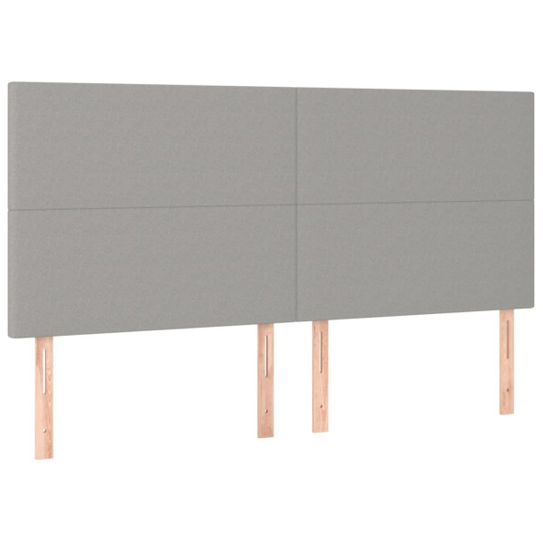 Cabeceros 4 unidades de tela gris claro 90x5x78/88 cm M 2
