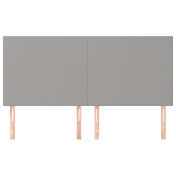 Cabeceira de cama 4 pcs tecido 90x5x78/88 cm cinzento-claro M 3