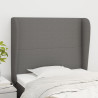 Cabeceira cama c/ abas tecido 93x23x118/128 cm cinzento-escuro 1