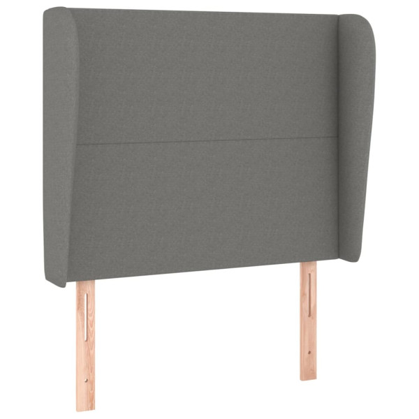 Cabecero con orejas de tela gris oscuro 93x23x118/128 cm M 2