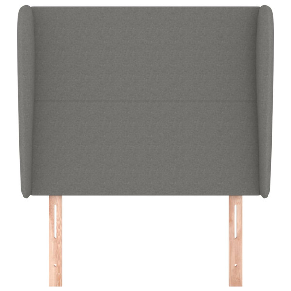 Cabecero con orejas de tela gris oscuro 93x23x118/128 cm M 3