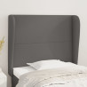 Cabecero con orejas de cuero sintético gris 83x23x118/128 cm 1