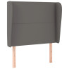 Cabecero con orejas de cuero sintético gris 83x23x118/128 cm 2