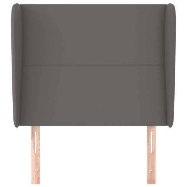 Cabecero con orejas de cuero sintético gris 83x23x118/128 cm M 3