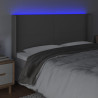 Cabecero con LED cuero sintético gris 163x16x118/128cm 4
