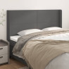 Cabeceira cama c/ abas couro artif. 163x16x118/128 cm cinzento 1