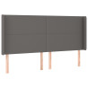 Cabecero con orejas cuero sintético gris 163x16x118/128cm 2