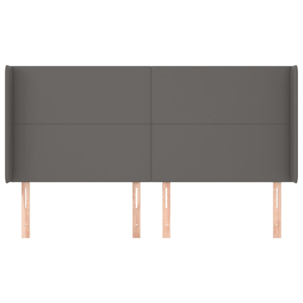 Cabeceira cama c/ abas couro artif. 163x16x118/128 cm cinzento M 3