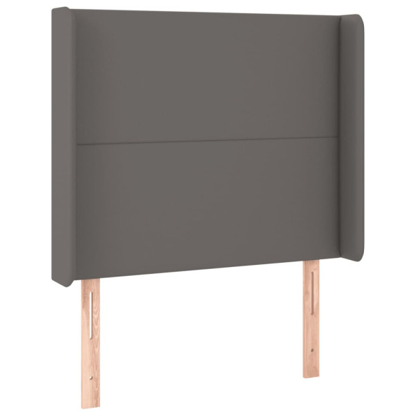 Cabeceira cama c/ LED 83x16x118/128cm couro artificial cinzento M 3