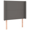 Cabecero con LED cuero sintético gris 83x16x118/128cm 3