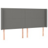 Cabecero con LED de tela gris oscuro 183x16x118/128 cm 3
