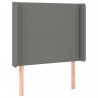 Cabecero con LED de tela gris oscuro 93x16x118/128 cm 3