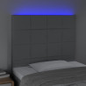 Cabecero con luces LED tela gris claro 90x5x118/128 cm 3