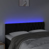 Cabecero con LED de terciopelo negro 144x7x78/88 cm 3