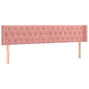 Cabecero de terciopelo rosa 203x16x78/88 cm H