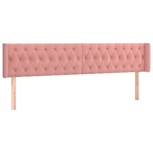 Cabecero de terciopelo rosa 203x16x78/88 cm M 2