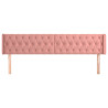 Cabeceira de cama c/ abas veludo 203x16x78/88 cm rosa 3