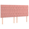 Cabecero con luces LED terciopelo rosa 200x7x118/128 cm 4