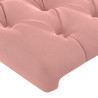 Cabeceira de cama c/ luzes LED veludo 200x7x118/128 cm rosa 5