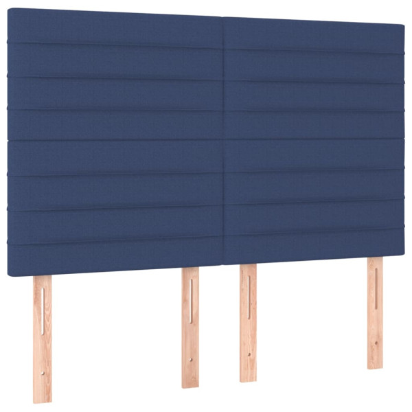 Cabeceira cama c/ LED tecido 144x5x118/128 cm azul M 4