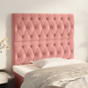 Cabeceira de cama 2 pcs veludo 100x7x78/88 cm rosa 1