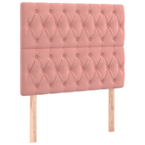 Cabeceros 2 unidades de terciopelo rosa 100x7x78/88 cm H