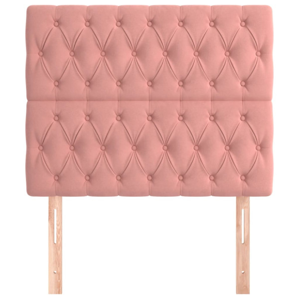 Cabeceros 2 unidades de terciopelo rosa 100x7x78/88 cm M 3