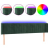 Cabeceira cama c/ luzes LED veludo 163x16x78/88 cm verde-escuro 2