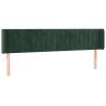 Cabeceira cama c/ luzes LED veludo 163x16x78/88 cm verde-escuro 3