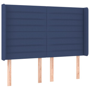 Cabecero con orejas de tela azul 147x16x118/128 cm H