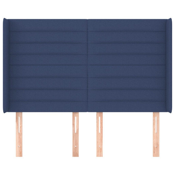 Cabeceira de cama c/ abas tecido 147x16x118/128 cm azul M 3
