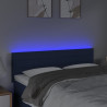 Cabeceira de cama c/ luzes LED tecido 144x5x78/88 cm azul 3