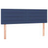 Cabeceira de cama c/ luzes LED tecido 144x5x78/88 cm azul 4