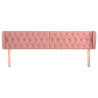 Cabecero de terciopelo rosa 203x23x78/88 cm 3