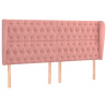 Cabeceira cama c/ abas veludo 203x23x118/128 cm rosa 2