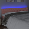 Cabecero con LED de terciopelo rosa 200x7x78/88 cm 3