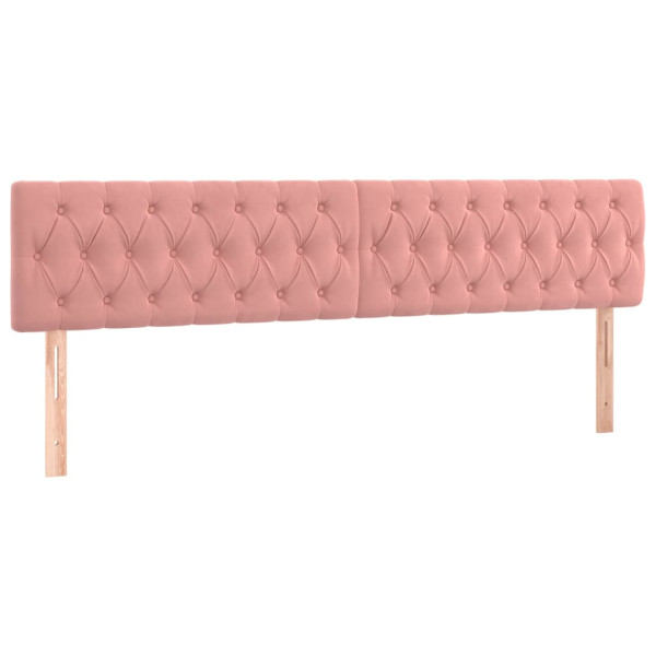 Cabecero con LED de terciopelo rosa 200x7x78/88 cm M 4